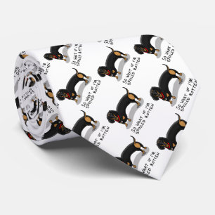 Spoiled Rotten Dachshund (S black & tan) Cute dog Neck Tie