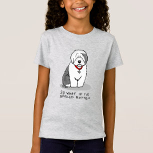 Spoiled Rotten Old English Sheepdog (Gray 1) Funny T-Shirt