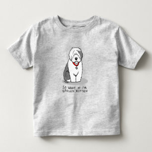Spoiled Rotten Old English Sheepdog (Gray 1) Funny Toddler T-shirt
