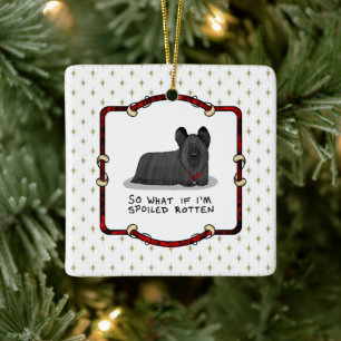 Spoiled Rotten Skye Terrier Dog (black) Cute Ceramic Ornament
