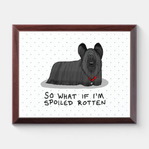Spoiled Rotten Skye Terrier Dog (black) Cute Funny Award Plaque