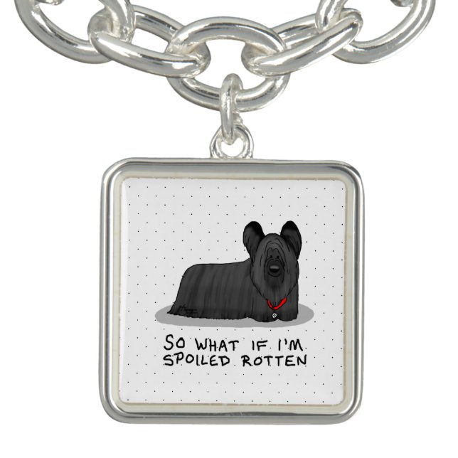 Spoiled Rotten Skye Terrier Dog (black) Cute Funny Bracelet (Design)