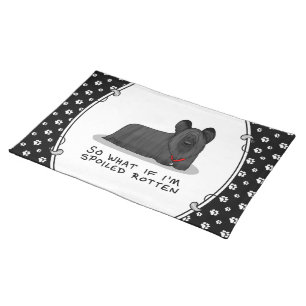 Spoiled Rotten Skye Terrier Dog (black) Cute Funny Cloth Placemat