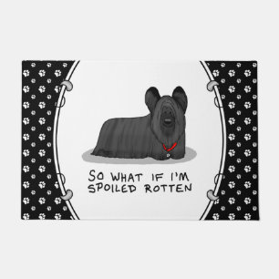 Spoiled Rotten Skye Terrier Dog (black) Cute Funny Doormat