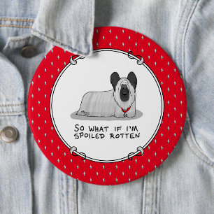 Spoiled Rotten Skye Terrier Dog (silver) Cute Fun Button