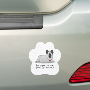 Spoiled Rotten Skye Terrier Dog (silver) Cute Fun Car Magnet