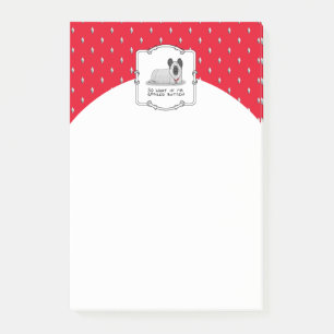 Spoiled Rotten Skye Terrier Dog (silver) Cute Fun Post-it Notes
