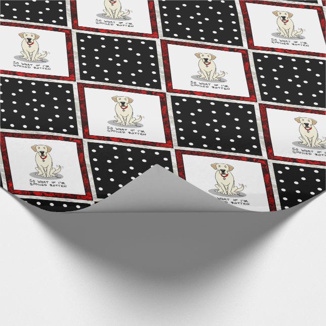 Spoiled Rotten Yellow Lab Labrador Retriever Funny Wrapping Paper (Corner)