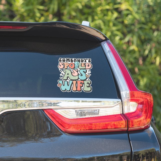 Spoiled wife vinyl car decal (Car Side)