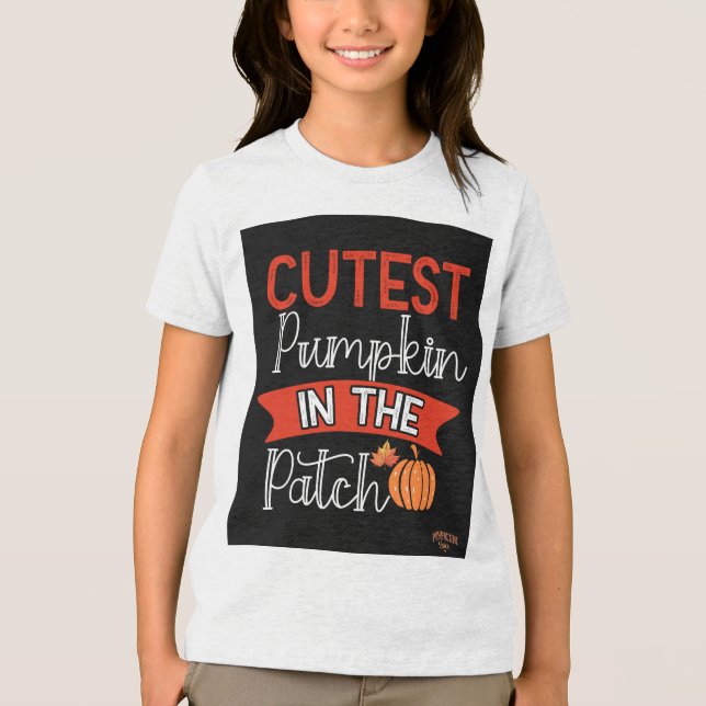 Spoiler Alert: Cutest Pumpkin Fall Thanksgiving Tri-Blend Shirt (Front)