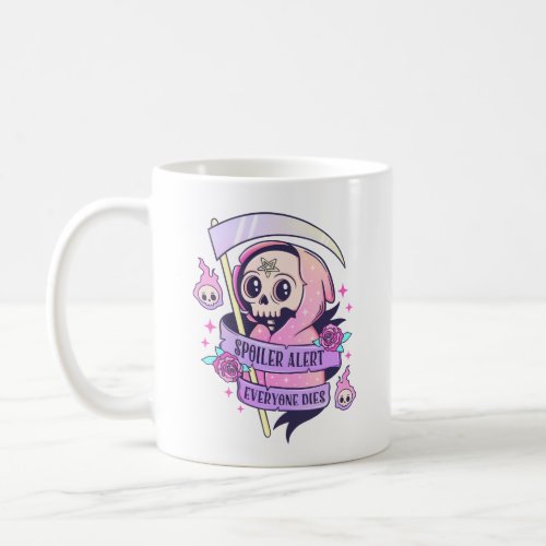 Spoiler Alert Everyone Dies Cute Pink Halloween Sk Coffee Mug