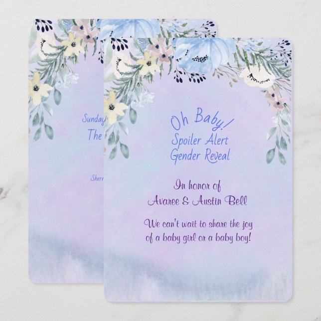Spoiler Alert Gender Reveal Party Invitation (Front/Back)