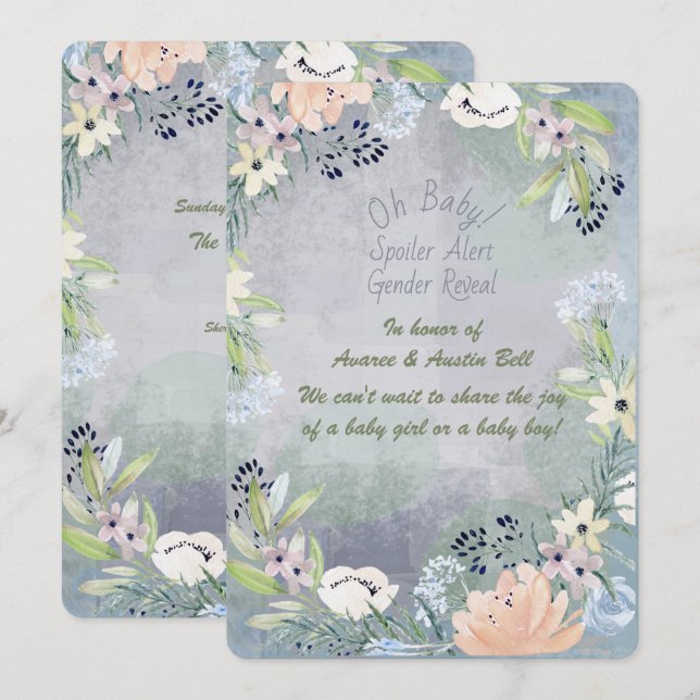 Spoiler Alert Gender Reveal Party Invitation (Front/Back)