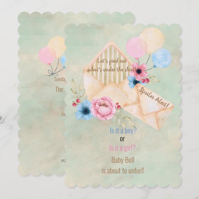 Spoiler Alert Gender Reveal Party Invitation (Front/Back)