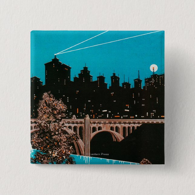 Spokane Advertising Poster #1Spokane, WA Button (Front)