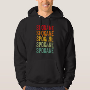 Spokane County Washington Rainbow Text Design Hoodie