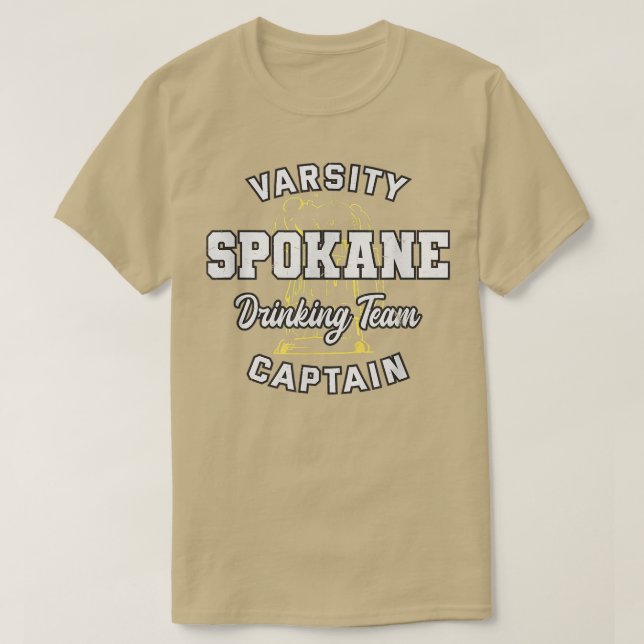 Spokane Drinking Team Captain Washington Beer Love T-Shirt (Design Front)