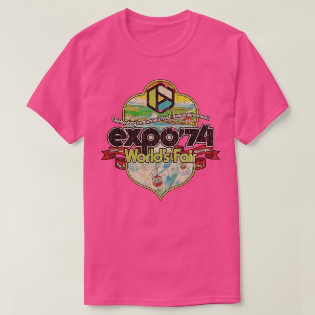 Spokane Expo 74 Worlds Fair Crest 1974  T-Shirt (Design Front)