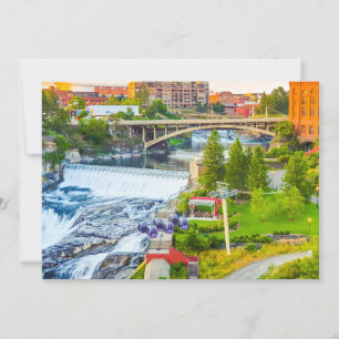 Spokane Falls Washington Holiday Card