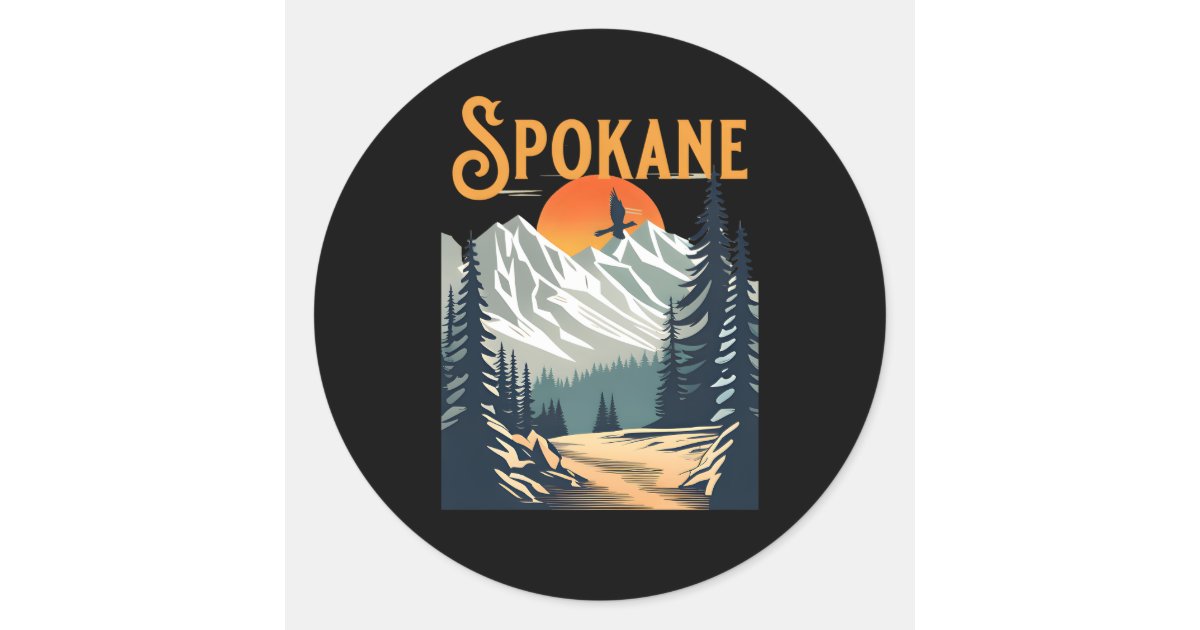 Spokane Sticker Spokane Hiking Classic Round Sticker | Zazzle
