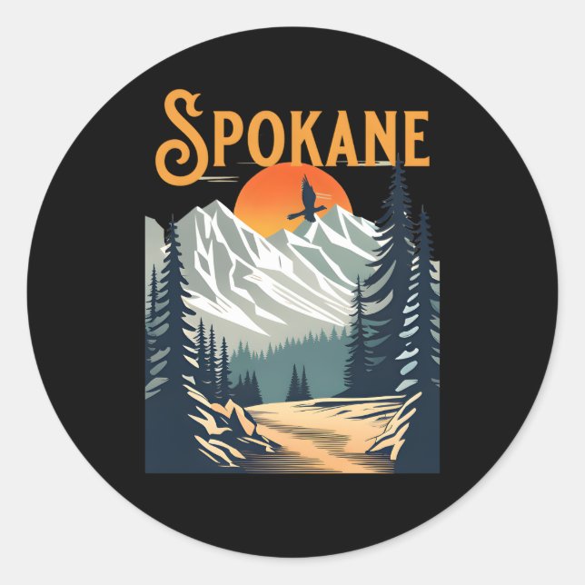 Spokane Hiking Classic Round Sticker (Front)