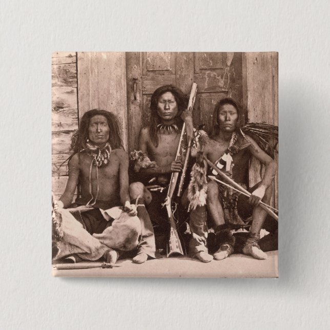 Spokane Indians, 1861 (b/w photo) Button (Front)