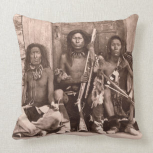 Spokane Indians, 1861 (b/w photo) Throw Pillow
