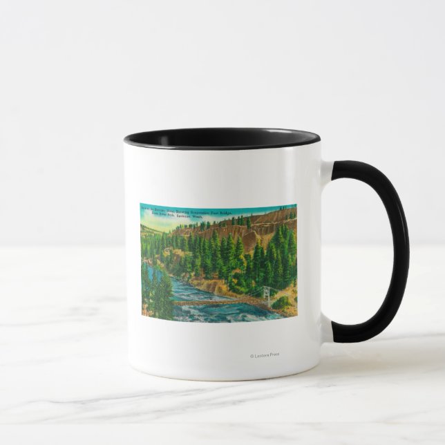 Spokane River and Suspension Foot Bridge Mug (Right)