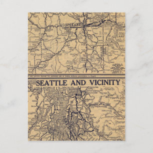 Spokane, Seattle Postcard