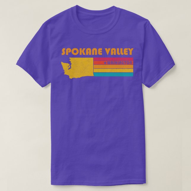 Spokane Valley Washington Vintage Distressed Souve T-Shirt (Design Front)