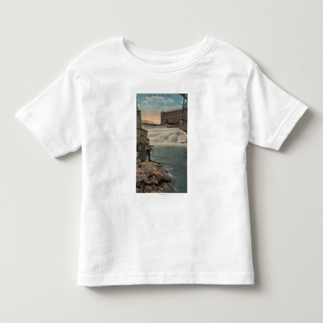 Spokane, WA - Couple Fishing on Lower Falls Toddler T-shirt (Front)