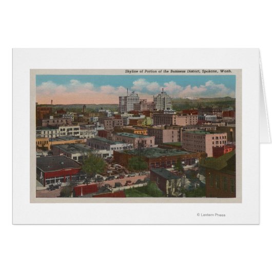 Spokane, WA - Skyline View of Downtown Cards (Front Horizontal)