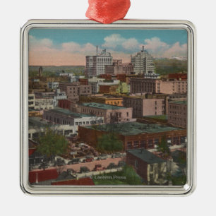 Spokane, WA - Skyline View of Downtown Metal Ornament