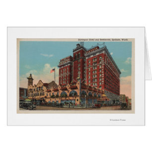 Spokane, WA - View of Davenport Hotel #1 Cards