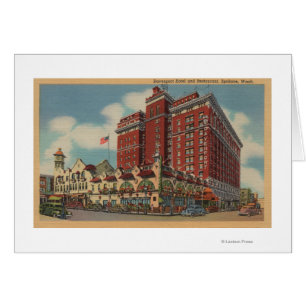 Spokane, WA - View of Davenport Hotel #2 Cards