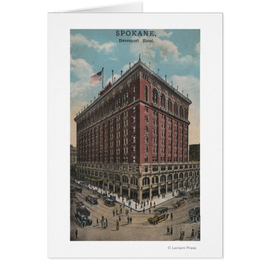 Spokane, WA - View of Davenport Hotel Cards (Front)