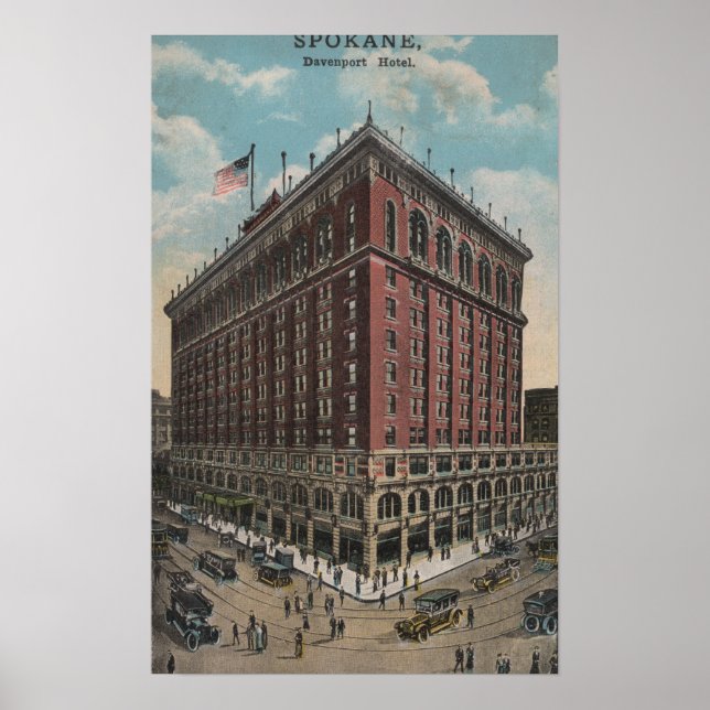 Spokane, WA - View of Davenport Hotel Poster (Front)
