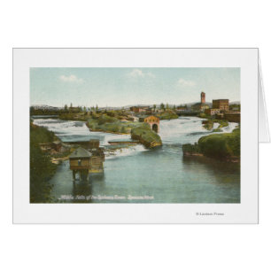 Spokane, WA - View of Middle Falls & River Cards