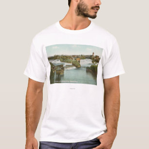 Spokane, WA - View of Middle Falls & River T-Shirt