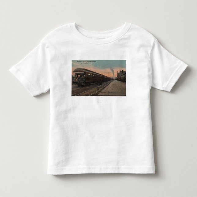 Spokane, WA - View of N. Pacific Train & Depot Toddler T-shirt (Front)