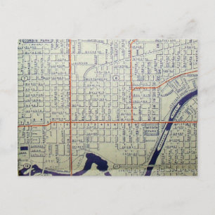 Spokane, WA Vintage Map Postcard