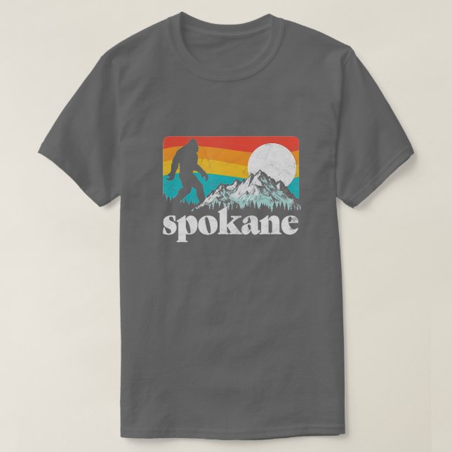 Spokane Washington Bigfoot Mountains  T-Shirt (Design Front)