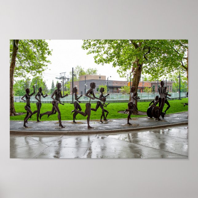Spokane Washington Bloomsday Sculpture Runners Poster (Front)