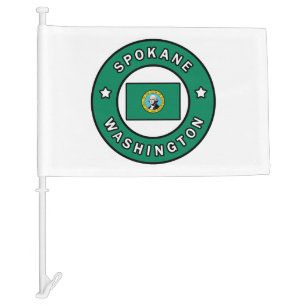Spokane Washington Car Flag