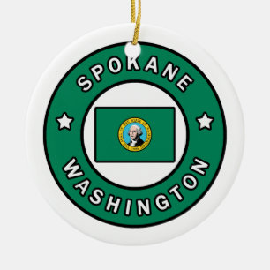 Spokane Washington Ceramic Ornament