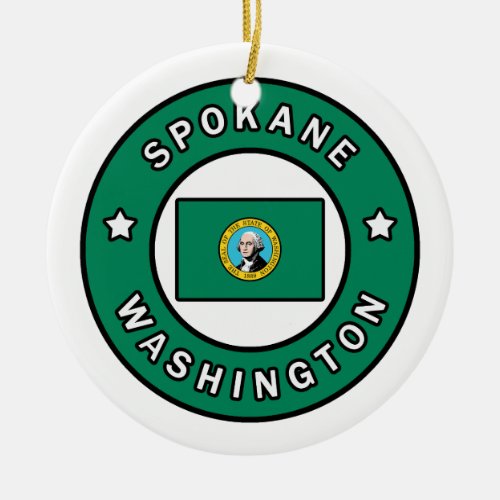 Spokane Washington Ceramic Ornament