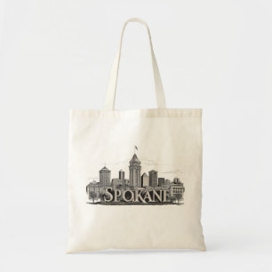 Spokane Washington DC Skyline Tote Bag