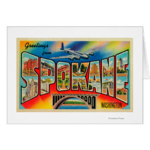 Spokane, Washington - Large Letter Scenes 3 Cards