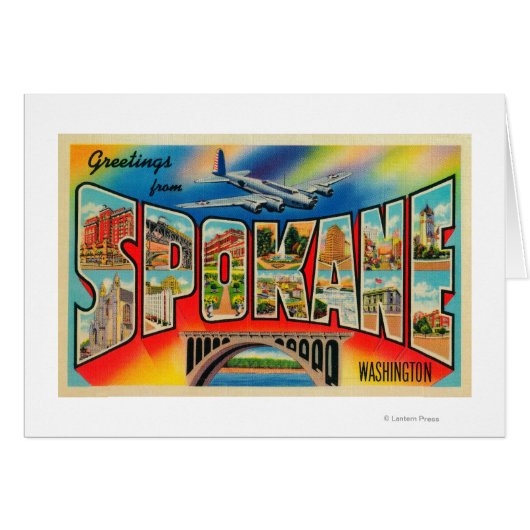 Spokane, Washington - Large Letter Scenes 3 Cards (Front Horizontal)
