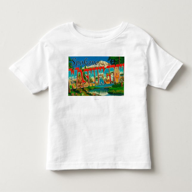 Spokane, Washington - Large Letter Scenes Toddler T-shirt (Front)